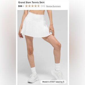 Alo Grand Slam Women's White Tennis Skort